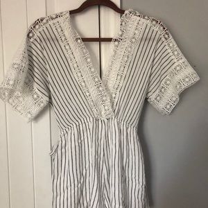 white striped romper